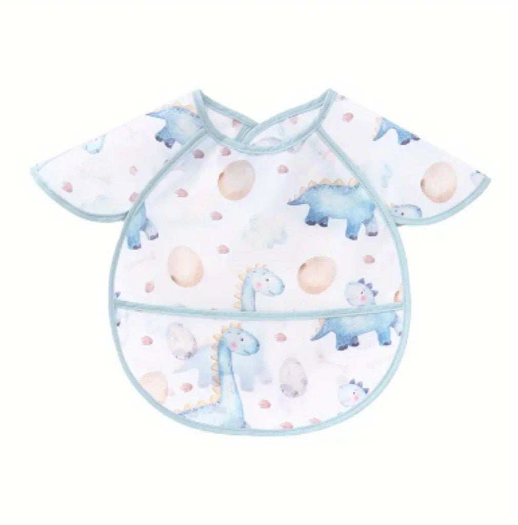 Short sleeve feeding bib