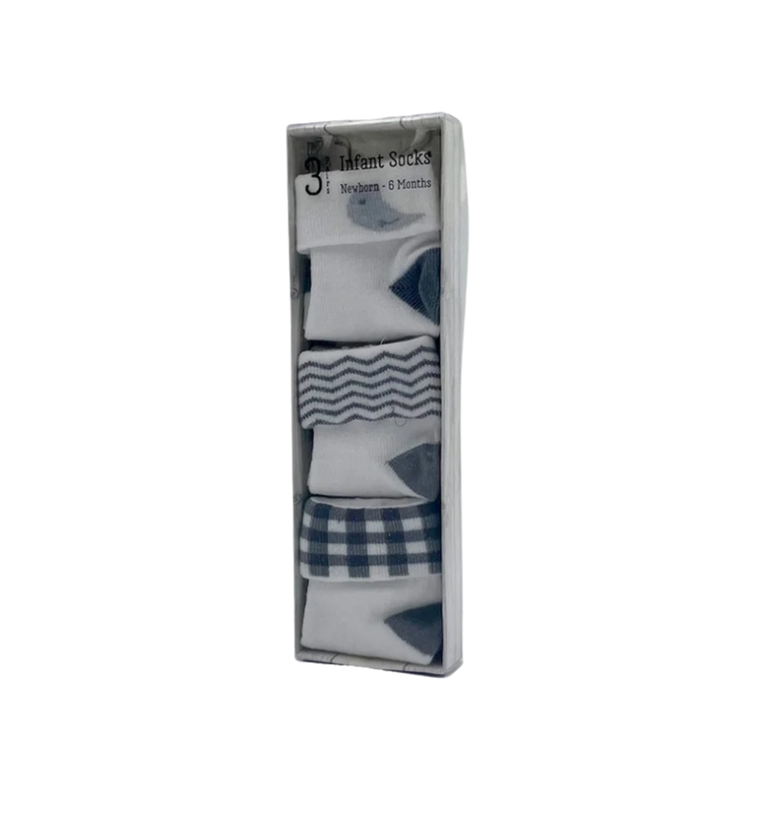 3 Pack infant socks - moon