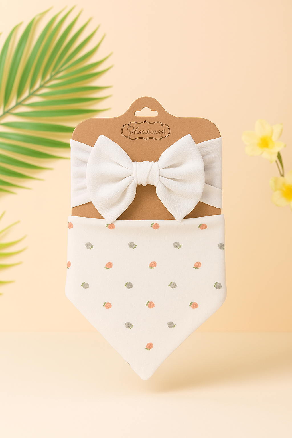 Baby girls bandana bib and headband set