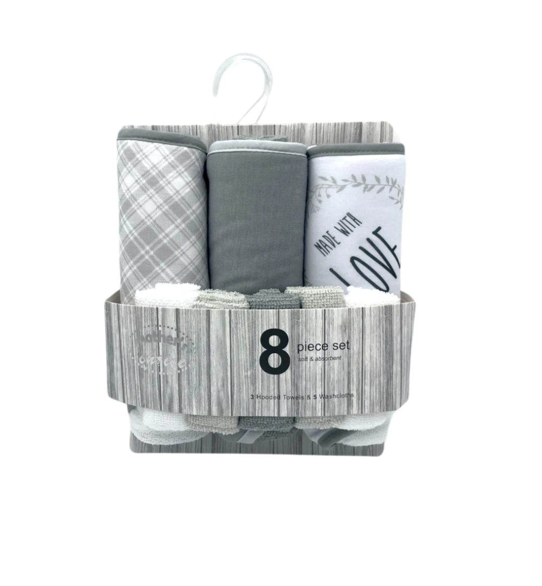 Towel and face cloth set - 8 piece